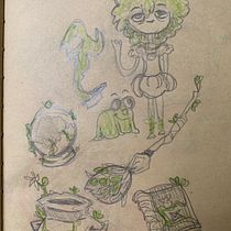 Meu projeto do curso: margot, a fada Ein Projekt aus dem Bereich Design von Figuren, Skizzenentwurf, Bleistiftzeichnung, Zeichnung und Sketchbook von Luana Bentes - 08.04.2024