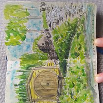 Mój projekt z kursu: Urban sketching: popatrz na świat z nowej perspektywy. Traditional illustration, Sketching, Drawing, Watercolor Painting, Architectural Illustration, and Sketchbook project by katarzynaorlak - 03.21.2024