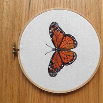 An (Australian) Monarch Butterfly for the course: Realistic Embroidery Techniques. Traditional illustration, Embroider, and Textile Design project by Brittany Brockett - 03.22.2024