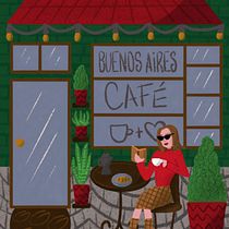 Mi proyecto del curso : Cafetería en Buenos Aires. Un progetto di Illustrazione tradizionale, Disegno, Illustrazione digitale e Disegno digitale di amiwita22 - 22.03.2024