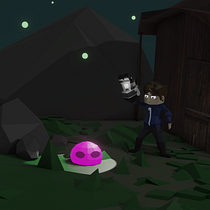 Personagem Low Poly - Looking at Slime. Een project van 3D,  3D-modellering, Videogames, 3D-karakterontwerp y Videogame-ontwerp van Herick Alexandre Correia Santos - 21.03.2024