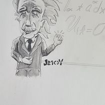 Albert Einstein. Ilustração tradicional, Desenho, e Desenho de retrato projeto de Moyocoyani Molina Espíritu - 24.03.2024