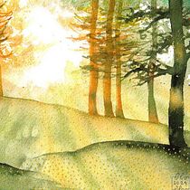 luce nel bosco. Pintura, e Pintura em aquarela projeto de Claudia Colombo - 24.03.2024