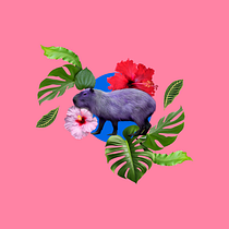Tropical Capybara. Pattern Design, Design de moda, e Estampagem projeto de Marina Onoda - 22.03.2024