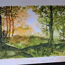 My project for course: Dreamy Watercolor Landscapes: Paint with Light. Pintura, e Pintura em aquarela projeto de Kate - 26.03.2024