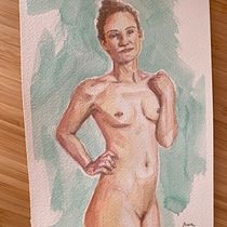 Mi proyecto del curso: Figura humana en acuarela. Un progetto di Illustrazione tradizionale, Belle arti, Pittura, Pittura ad acquerello, Disegno realistico e Disegno anatomico di anagarce05 - 26.03.2024