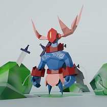 Mi proyecto del curso: Modelado de personajes low poly para videojuegos. Een project van 3D,  3D-modellering, Videogames, 3D-karakterontwerp y Videogame-ontwerp van gnores300 - 26.03.2024