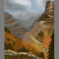 pintura pasaje natural. Un progetto di Illustrazione tradizionale, Illustrazione digitale, Disegno digitale e Pittura digitale di Gino Vitora - 23.03.2024