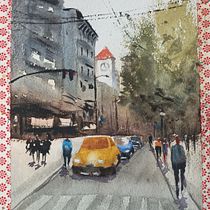 Mi proyecto del curso: Paisajes urbanos en acuarela Ein Projekt aus dem Bereich Bildende Künste, Aquarellmalerei und Architektonische Illustration von Rocío Lavado Valenzuela - 27.03.2024