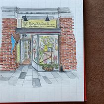 Local Gift Shop. Pintura, Desenho, Pintura em aquarela e Ilustração arquitetônica projeto de kathy_19 - 27.03.2024