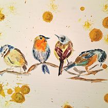 My project for course: Artistic Watercolor Techniques for Illustrating Birds. Traditional illustration, Watercolor Painting, Realistic Drawing, and Naturalistic Illustration project by Kate - 03.27.2024