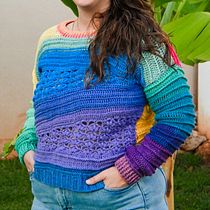 My Intro to Short Rows Crochet Sweater. Fashion Design, Fiber Arts, DIY, and Textile Design project by Mary Shaak - 03.28.2024