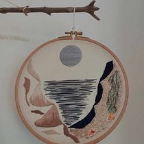 My project for course: Embroidery and Color: Create Textile Landscapes. Traditional illustration, Accessor, Design, Arts, Crafts, Embroider, Sewing, Interior Decoration, and Textile Design project by kostaki_anna - 03.28.2024