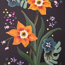 Mon projet du cours : Introduction à l’illustration florale à l’acrylique. Ilustração tradicional, Artes plásticas, Pintura, Desenho, Pintura Acrílica e Ilustração botânica projeto de Michelle Guay - 29.03.2024
