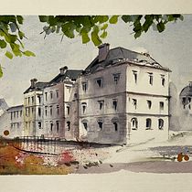 My project for course: Architectural Sketching with Watercolor and Ink. Sketching, Drawing, Watercolor Painting, Architectural Illustration, Sketchbook & Ink Illustration project by aerodragana - 03.29.2024
