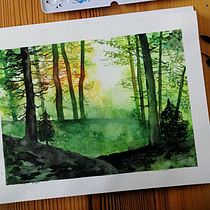 Mein Abschlussprojekt für den Kurs: Verträumte Aquarell-Landschaften: Halte Licht fest. Pintura, e Pintura em aquarela projeto de verena_hamberger - 30.03.2024
