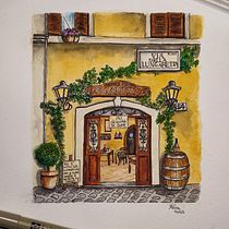 Il mio progetto del corso: Illustrazione urbana ad acquerello: dipingi la tua città. Pintura, Desenho, Pintura em aquarela e Ilustração arquitetônica projeto de Keren Cappello - 31.03.2024