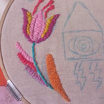 Mi proyecto del curso: Bordado contemporáneo con puntos tradicionales mexicanos. Un projet de Artisanat, Broderie, Art textile , et Design textile de Pathy Vega - 31.03.2024