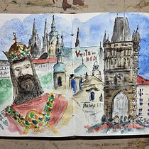 Mein Abschlussprojekt für den Kurs: Aquarellsketching: Drück deine Ideen aus. Ilustração tradicional, Esboçado, Criatividade, Desenho, Pintura em aquarela, e Sketchbook projeto de Ivo Petschke - 01.04.2024