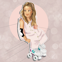 My project for course: Female Character Portraits in Procreate. Projekt z dziedziny Trad, c, jna ilustracja, Ilustracja c, frowa, R, sunek c i frow użytkownika Katy Smets - 01.04.2024