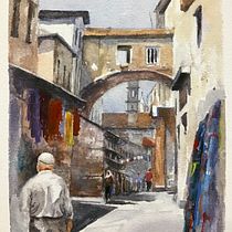 Il mio progetto del corso: Paesaggi urbani ad acquerello Ein Projekt aus dem Bereich Bildende Künste, Aquarellmalerei und Architektonische Illustration von Clizia Omarini - 02.04.2024