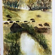Mon projet du cours : Paysages naturels à l’aquarelle. Un progetto di Belle arti, Pittura e Pittura ad acquerello di b_ludewigquaine - 01.04.2024
