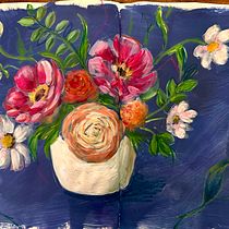 My project for course: Expressive Floral Painting with Acrylic Paint. Fine Arts, Painting, Acr, lic Painting, and Botanical Illustration project by Marianne Noiman - 04.01.2024