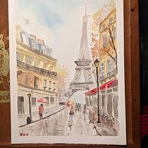 My project for course: Modern Techniques for Watercolor Cityscapes. Un progetto di Pittura e Pittura ad acquerello di desert_rose - 03.04.2024