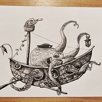 Il mio progetto del corso: Illustrazione surrealista con pennarelli Ein Projekt aus dem Bereich Traditionelle Illustration, Bleistiftzeichnung, Zeichnung, Realistische Zeichnung, Artistische Zeichnung und Illustration mit Tinte von Davide Tedesco - 04.04.2024