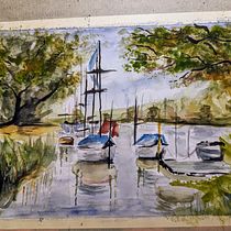 My project for course: Watercolor Techniques for Painting Seascapes. Painting, Watercolor Painting, and Naturalistic Illustration project by bergstrand - 04.03.2024