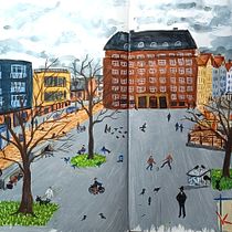 Mein Abschlussprojekt für den Kurs: Malerisches Skizzenbuch mit Gouache. Un proyecto de Ilustración tradicional, Bocetado, Dibujo, Ilustración arquitectónica, Sketchbook y Pintura gouache de Katja Bader - 04.04.2024
