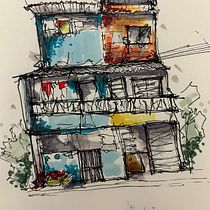Meu projeto do curso: Desenho arquitetônico expressivo com marcadores coloridos Ein Projekt aus dem Bereich Skizzenentwurf, Zeichnung, Architektonische Illustration, Sketchbook und Illustration mit Tinte von Nayara Monteiro - 05.04.2024