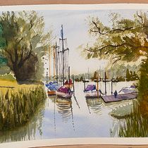 My project for course: Watercolor Techniques for Painting Seascapes. Painting, Watercolor Painting, and Naturalistic Illustration project by ludovicm - 04.06.2024