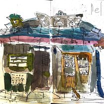 My project for course: Expressive Architectural Sketching with Colored Markers Ein Projekt aus dem Bereich Skizzenentwurf, Zeichnung, Architektonische Illustration, Sketchbook und Illustration mit Tinte von alex_hangtran - 06.04.2024