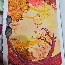 My project for course: Fantasy Landscapes with Watercolor & Gouache. Un progetto di Belle arti, Pittura, Pittura ad acquerello, Illustrazione naturalistica e Pittura gouache di Kat Todor - 06.04.2024