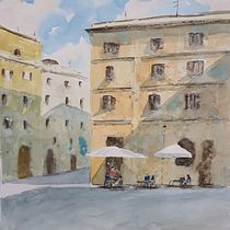 Meu projeto do curso: Técnicas modernas para paisagens urbanas em aquarela. Un progetto di Pittura e Pittura ad acquerello di Gustavo Bissolli - 07.04.2024