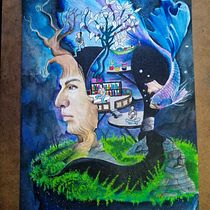 Mi proyecto del curso: Ilustración surrealista con acuarela y tinta. Traditional illustration, Fine Arts, Painting, Drawing, and Watercolor Painting project by Carlos Adrián De La Paz Almaraz - 04.08.2024