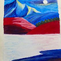 My project for course: Landscapes with Oil Pastels and Crayons: Playing with Light. Traditional illustration, Fine Arts, Pencil Drawing, Drawing, and Artistic Drawing project by jiimna198 - 04.03.2024