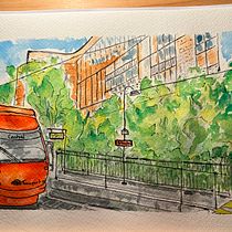 My project for course: Architectural Sketching with Watercolor and Ink. Watercolor Painting, Architectural Illustration, Sketchbook, Ink Illustration, Sketching, and Drawing project by Kaye - 04.10.2024