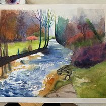 My project for course: Painting Realistic Watercolor Landscapes. Projekt z dziedziny  Sztuki piękne,  Malarstwo, Sketching, Malowanie akwarelą, Ilustracja naturalist i czna użytkownika Francesca Flores - 10.04.2024