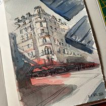 Il mio progetto del corso: Disegno architettonico con acquerello e inchiostro. Sketching, Drawing, Watercolor Painting, Architectural Illustration, Sketchbook & Ink Illustration project by Tania Cher - 04.10.2024