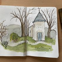 Mein Abschlussprojekt für den Kurs: Aquarellsketching: Drück deine Ideen aus. Ilustração tradicional, Esboçado, Criatividade, Desenho, Pintura em aquarela, e Sketchbook projeto de Anke Weber - 11.04.2024
