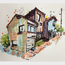 Il mio progetto del corso: Disegno architettonico espressivo con pennarelli colorati Ein Projekt aus dem Bereich Skizzenentwurf, Zeichnung, Architektonische Illustration, Sketchbook und Illustration mit Tinte von gina_posta - 12.04.2024