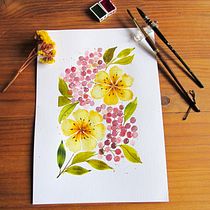 Mon projet du cours : Aquarelle florale créative : renouez avec la nature. Traditional illustration, Painting, Watercolor Painting, and Botanical Illustration project by kaloou - 04.13.2024