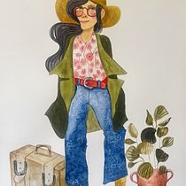 My project for course: Illustration and Character Development with Watercolor. Un proyecto de Ilustración tradicional, Diseño de personajes, Pintura y Pintura a la acuarela de Debbie McCart - 13.04.2024