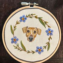 My project for course: Embroidered Pet Miniatures with Needle Painting. Jewelr, Design, and Embroider project by pikapoko - 04.14.2024