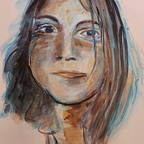 Mi proyecto del curso: Retrato artístico en acuarela. Fine Arts, Painting, Watercolor Painting, and Portrait Drawing project by monicaseji - 04.13.2024