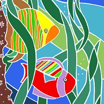 Mi proyecto del curso: Vida entre peces (Pintura de vida salvaje con gouache). Un progetto di Illustrazione tradizionale, Pittura e Pittura gouache di Vincenza Scarangella - 14.04.2024