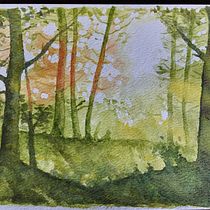 My project for course: Dreamy Watercolor Landscapes: Paint with Light. Pintura, e Pintura em aquarela projeto de ggowing - 13.04.2024