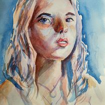 Final project of woman. Fine Arts, Painting, Watercolor Painting, and Portrait Drawing project by winnett - 04.15.2024